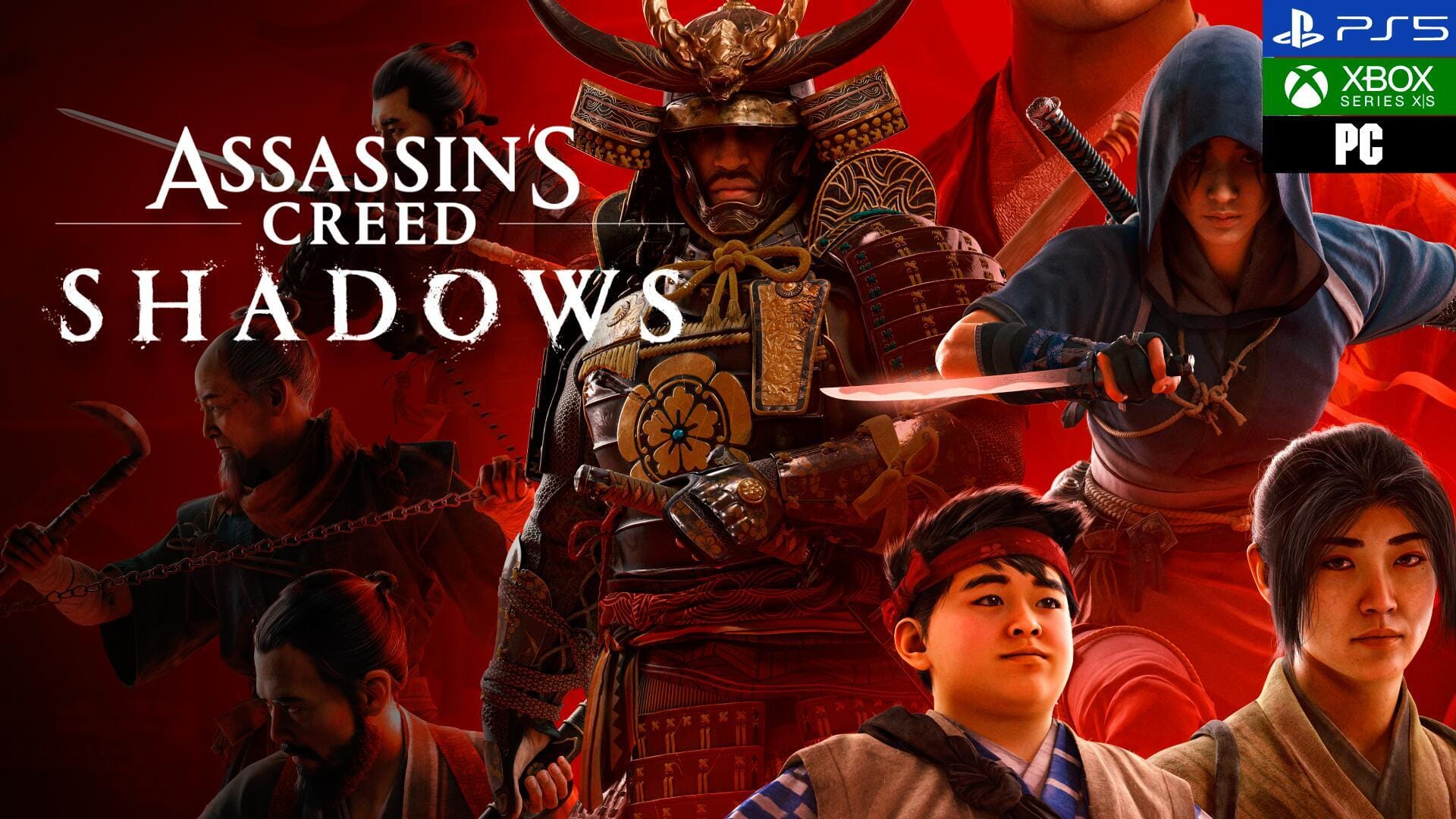 Una imagen que incluye las diferentes plataformas en las que sera lanzado el juego Assassin´s Creed Shadows