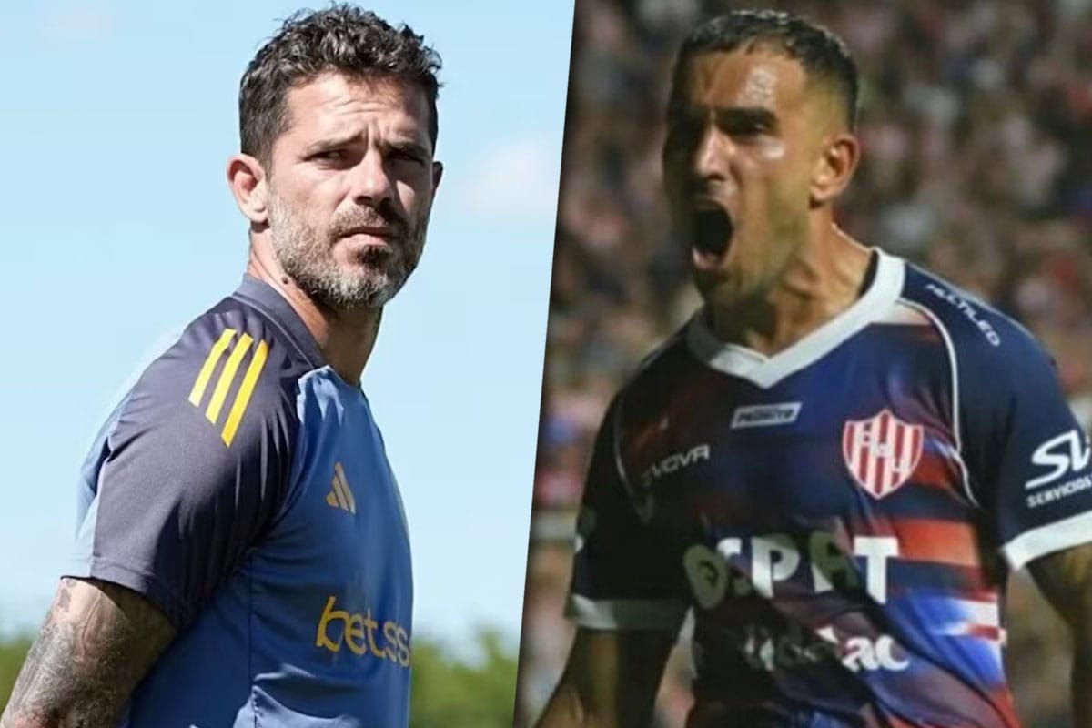 A la izquierda está Gago, el DT de Boca Juniors, y a la derecha Fragapane, el jugador de Unión de Santa Fe que empató el partido contra Boca.