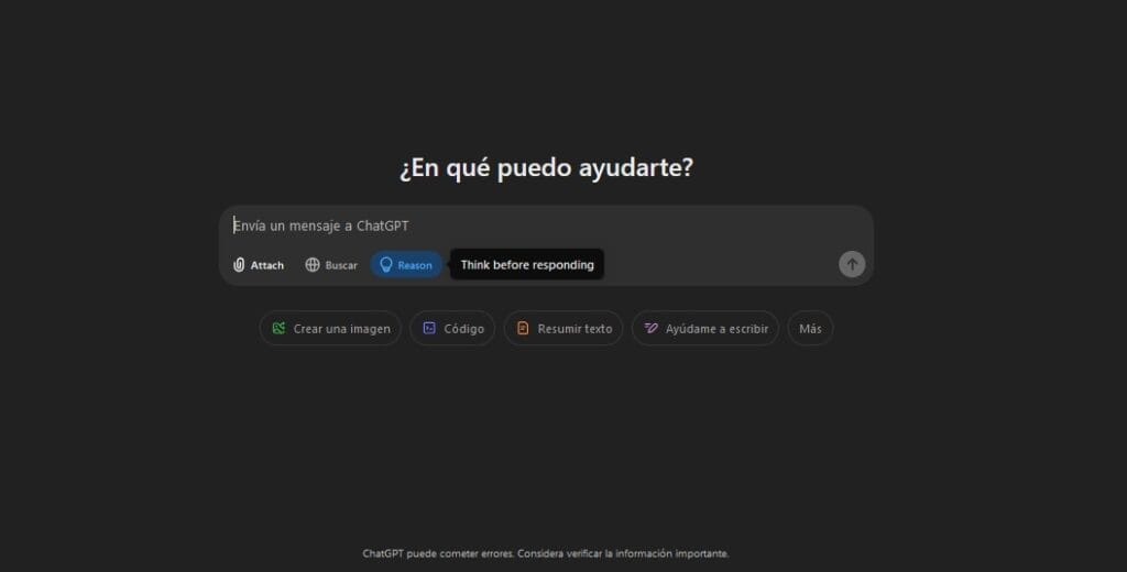 Interfaz de ChatGPT o3-mini