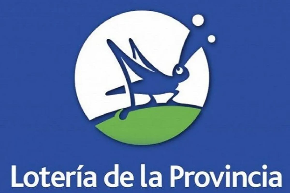 Logo de la lotería de la provincia sobre un fondo azul.