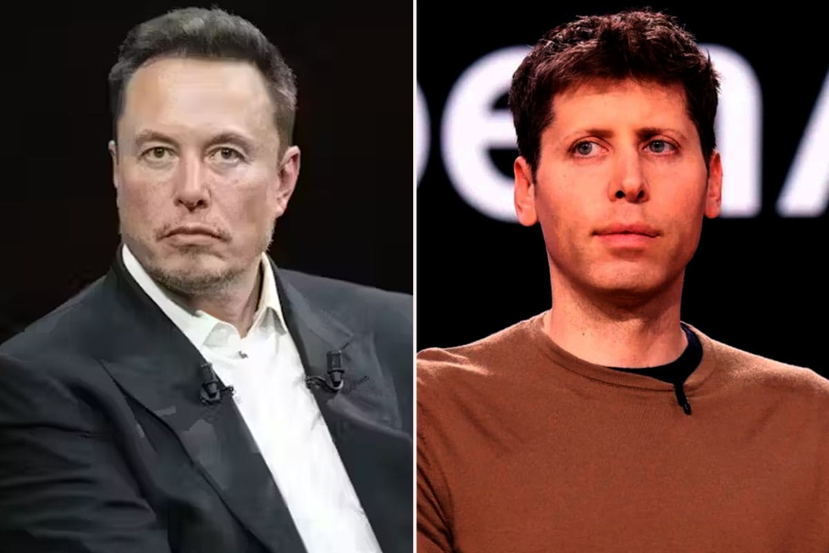 Elon Musk a la izquierda y Sam Altman a la derecha.