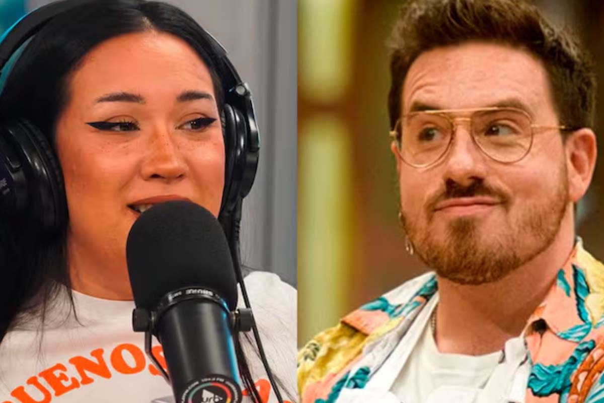 Collage de una foto de Evelyn Botto por un lado y una foto de Fede Bal por el otro.