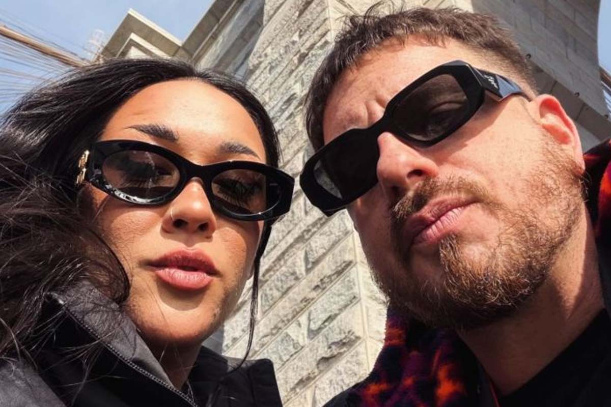 Foto de Evelyn Botto junto a Fede Bal en Nueva York.