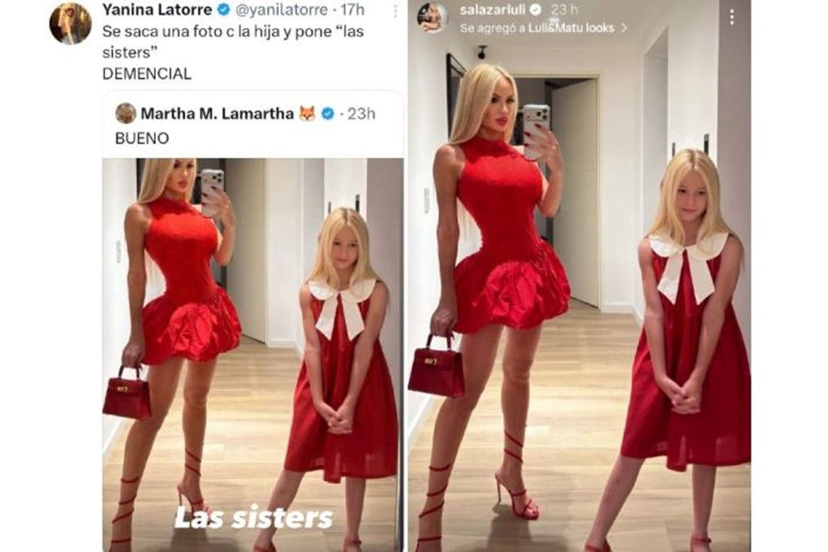 Luciana Salazar y Matilda con un mensaje de Yanina Latorre.