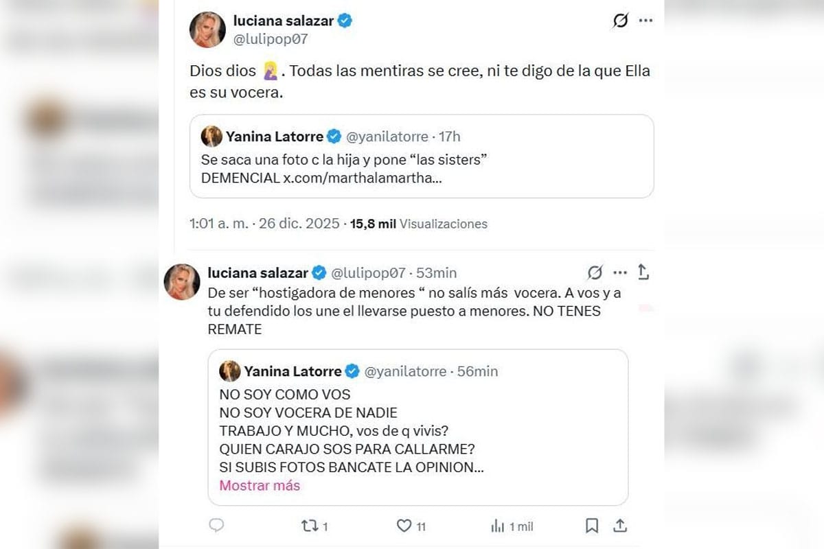 El cruce entre Yanina Latorre y Luciana Salazar en X.