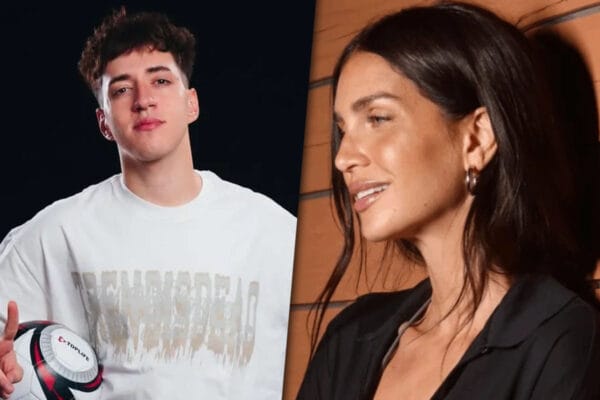 Collage de fotos con Bauleti por un lado y Zaira Nara por el otro.