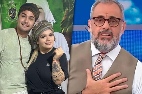 Collage de fotos con Morena Rial y su pai umbanda por un lado y Jorge Rial por el otro.