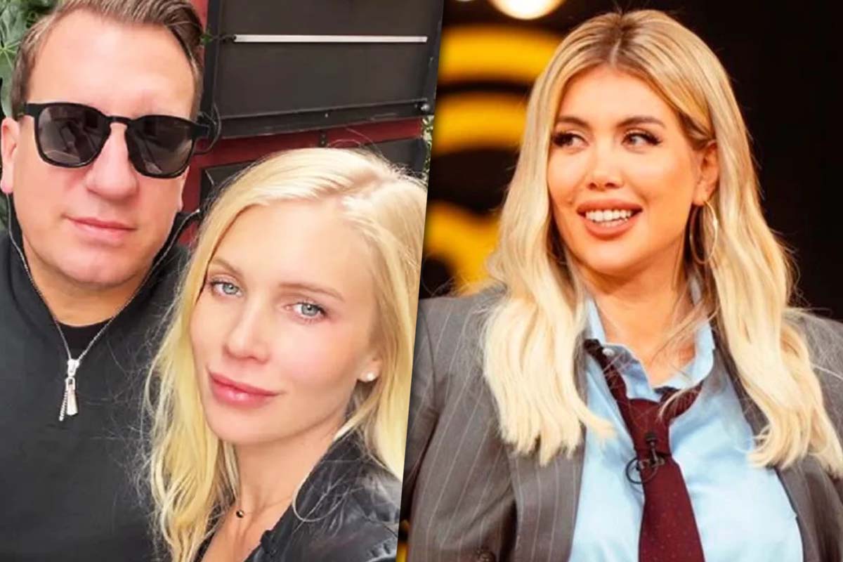 Collage de fotos con Maxi López y Daniela Christiansson por un lado y Wanda Nara por el otro.