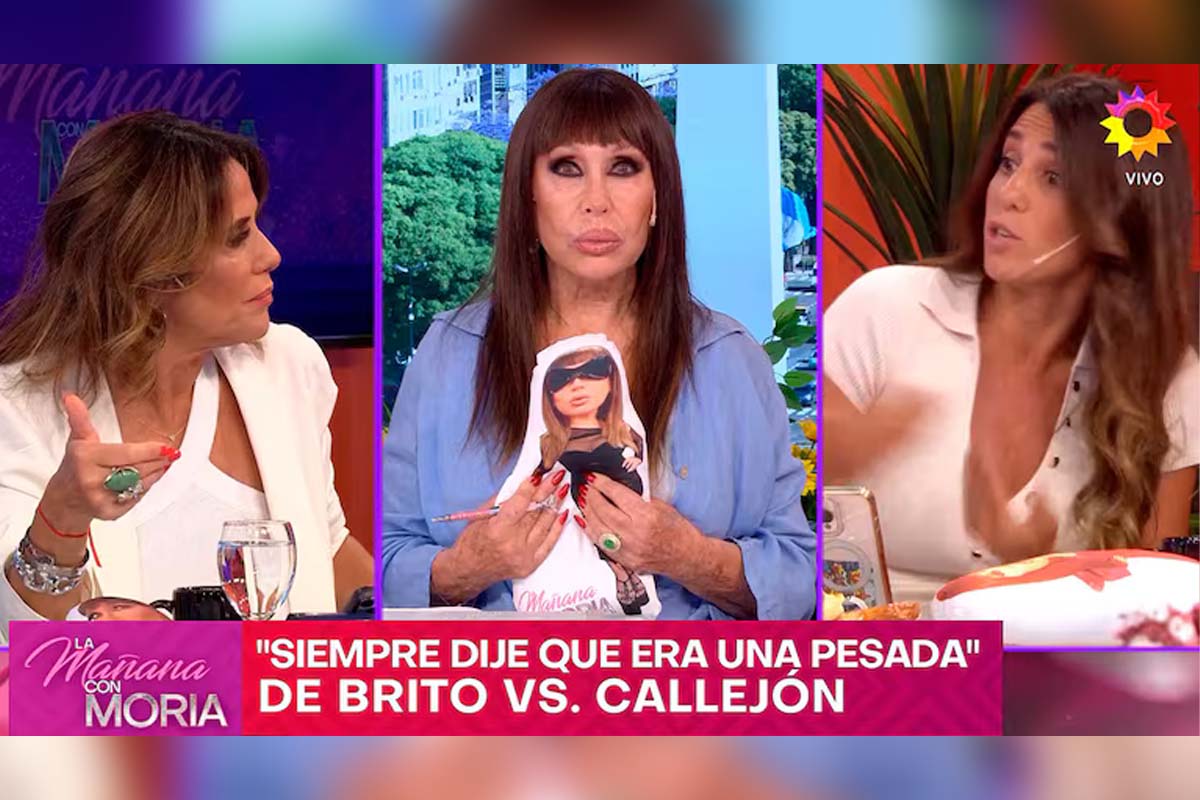 Captura de pantalla de "La Mañana con Moria" mostrando a Cinthia Fernández, Moria Casán y Fernánada Callejón.