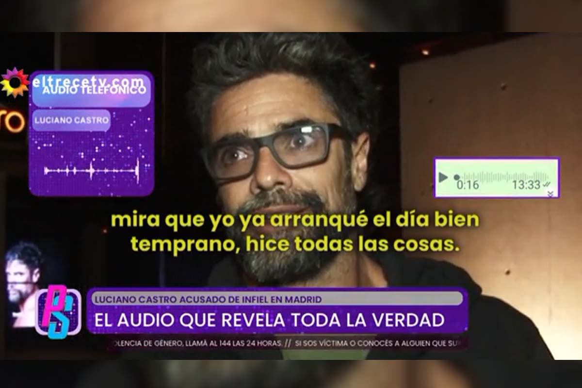 Captura de pantalla del programa PuroShow donde difundieron el audio que confirmaría la infidelidad de Luciano Castro.