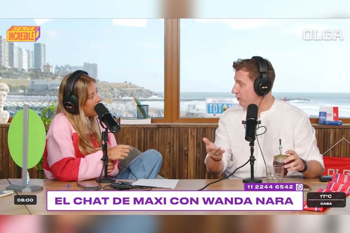 Captura de pantalla de el programa de Nati Jota en OLGA entrevistando a Maxi López.