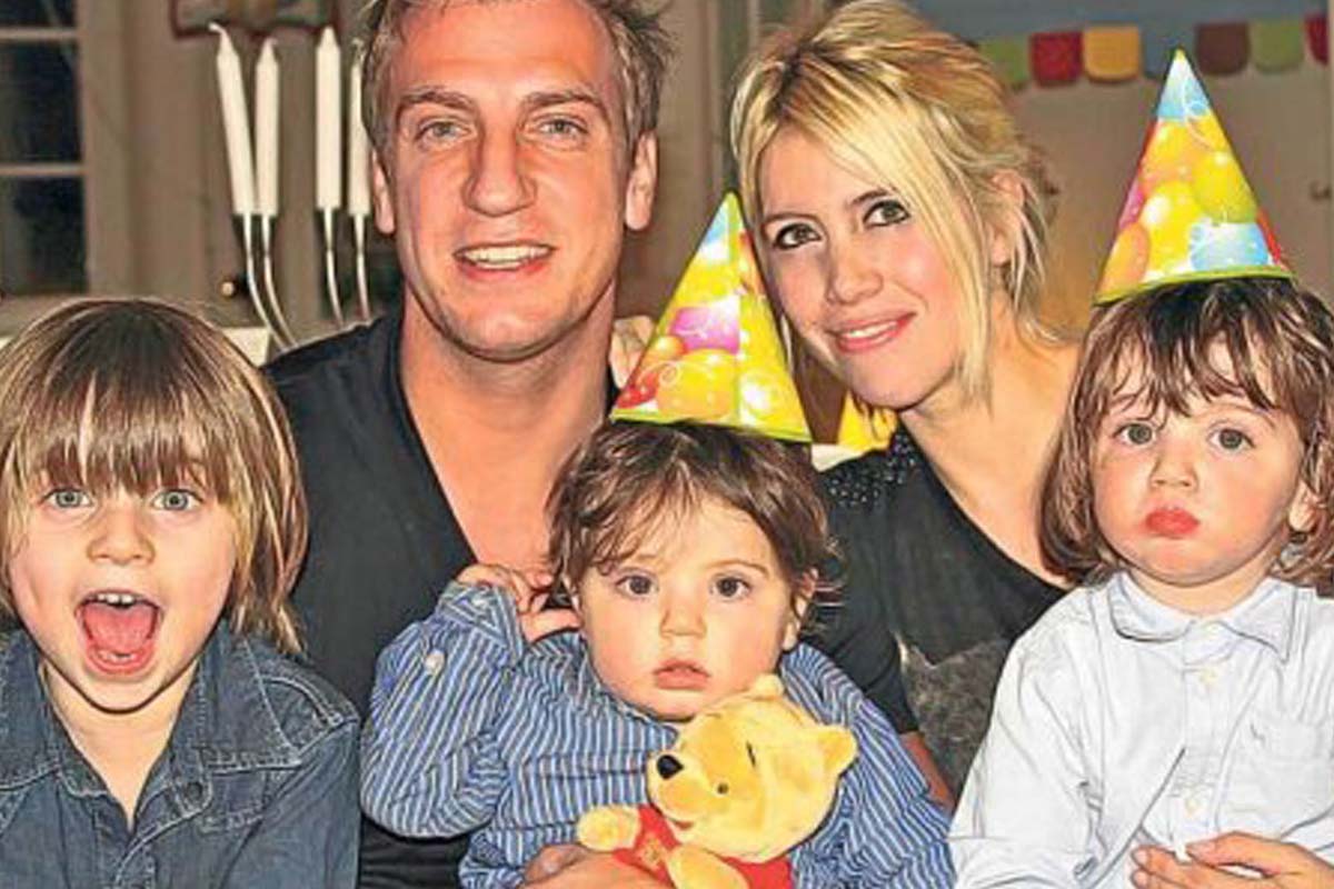 Foto de Maxi López y Wanda Nara junto a sus hijos.