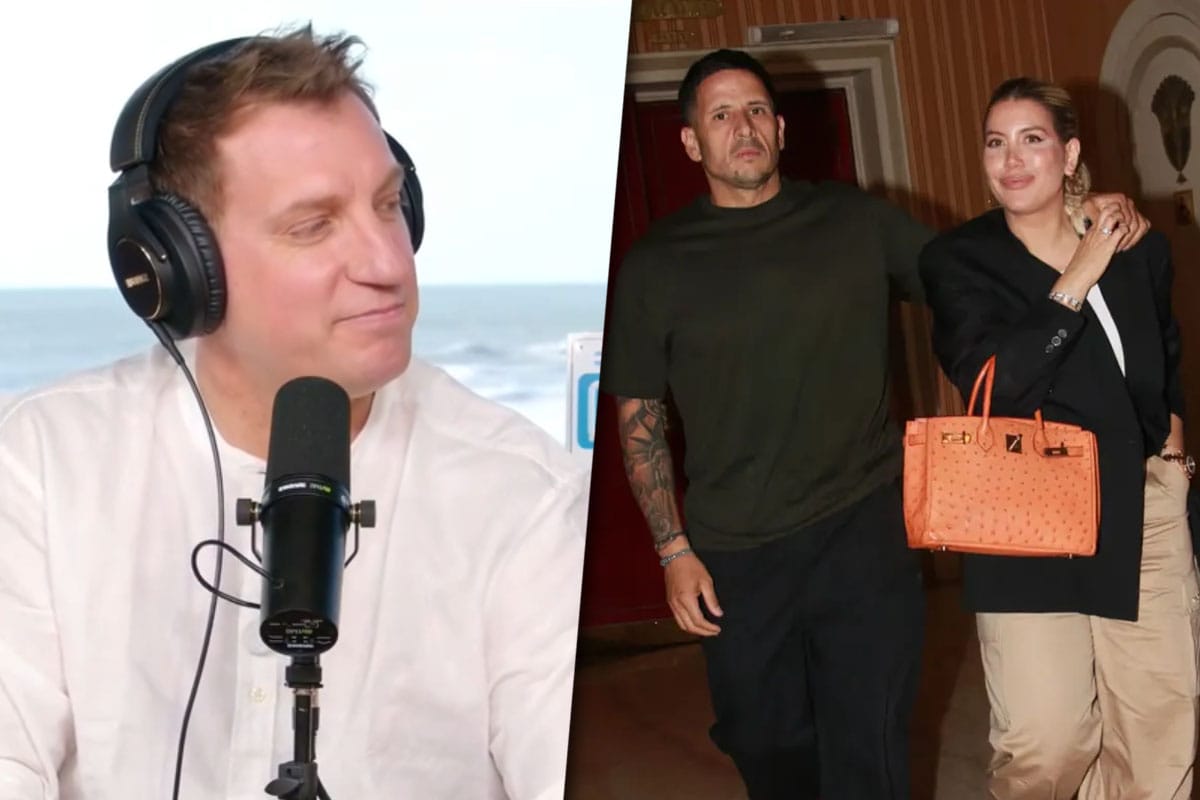 Collage de fotos con Maxi López por un lado y Martín Migueles y Wanda Nara por el otro.