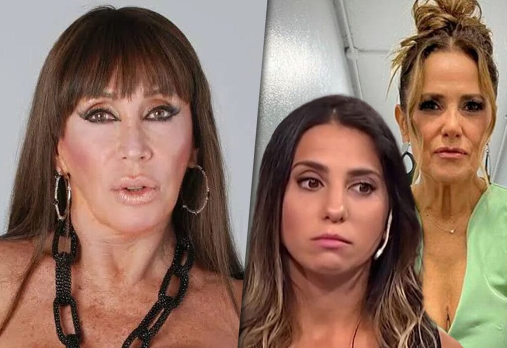 Collage de fotos con Moria Casán por un lado y Cinthia Fernández y Fernanda Callejón por el otro.