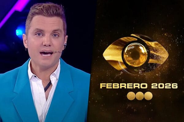 Collage de imágenes con una foto de Santiago del Moro por un lado y el logo de "Gran Hermano: Generación Dorada" por el otro.