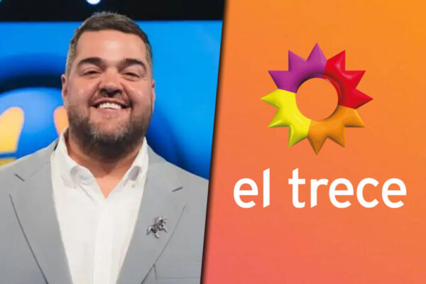 Collage de imágenes con Darío Barassi por un lado y el logo de El Trece por el otro.