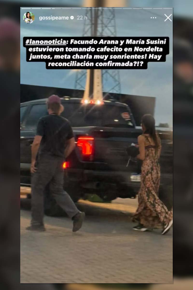 Foto de Facundo Arana y María Susini juntos en Nordelta.