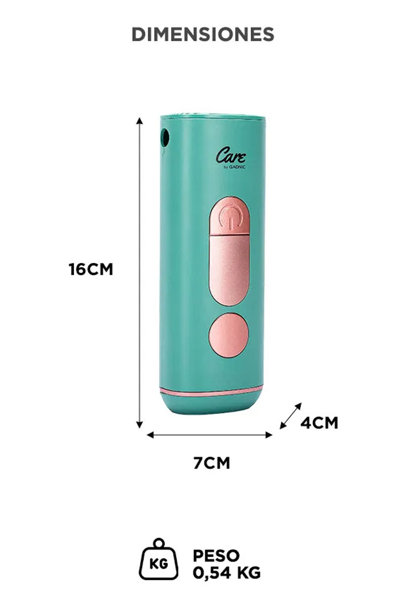 Dimensiones de la depiladora definitiva Gadnic Care Flyz.