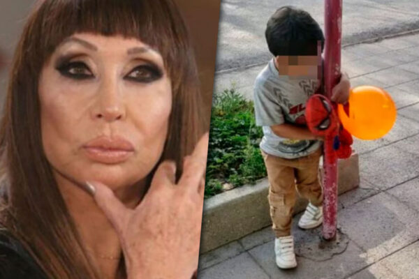 Collage de fotos con Moria Casán por un lado y Ángel Nicolás López por el otro.