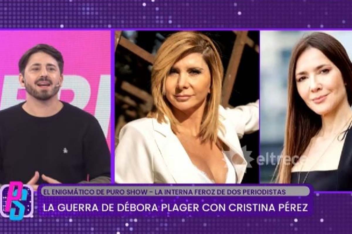 Captura de "PuroShow" donde Pampito menciona la interna en LN+ entre Débora Plager y Cristina Pérez.