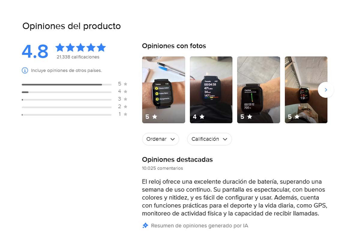 Reseñas de los usuarios en Mercado Libre del Xiaomi Redmi 5 lite. 