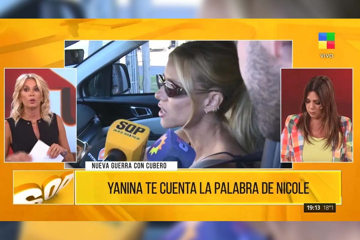 Captura de pantalla de SQP con Yanina Latorre y una entrevista a Nicole Neumann.